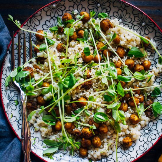 Turmeric Chickpeas w/ Lime Couscous