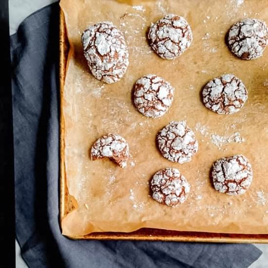 Dairy-free chocolate crinkle cookie