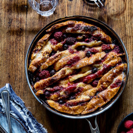 Mixed Berry Croissant Bread Pudding