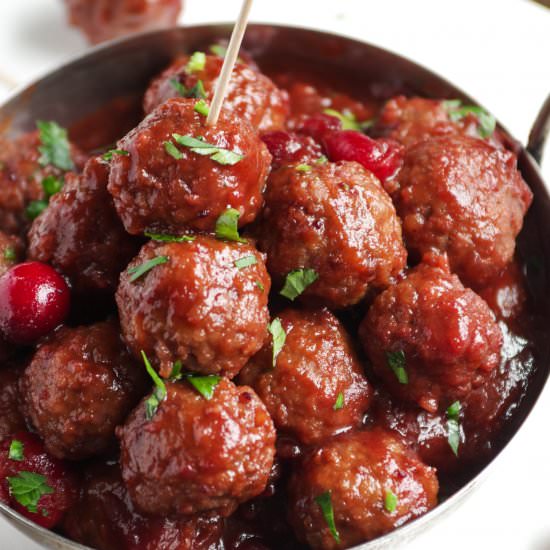 Slow Cooker Cranberry Meatballs