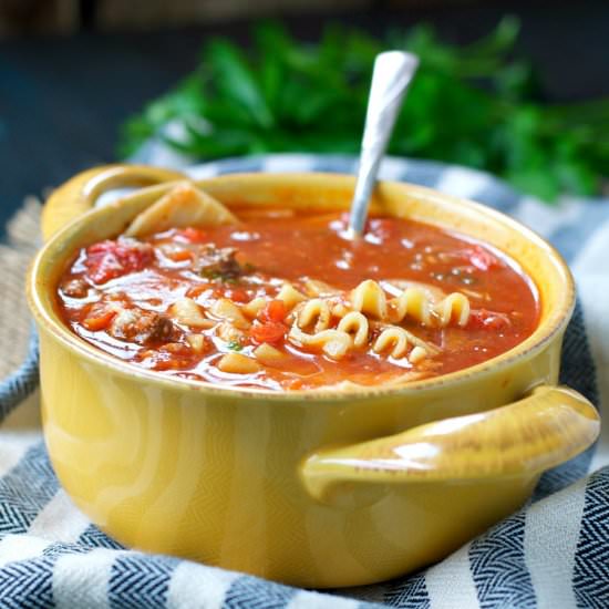 Healthy Slow Cooker Lasagna Soup