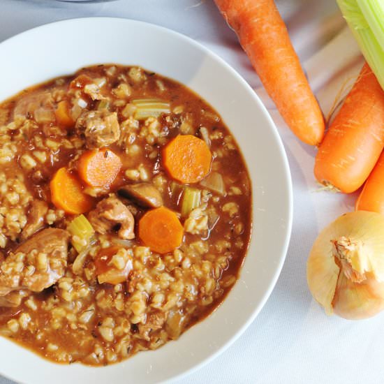 Beef, Barley & Mushroom Soup