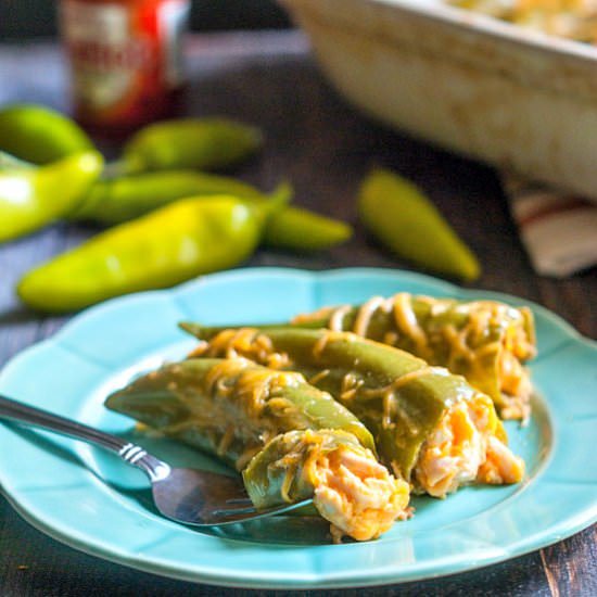 Buffalo Chicken Stuffed Chiles