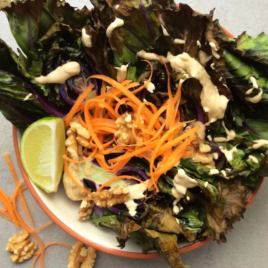 Purple Kale with Lime Cashew Sauce