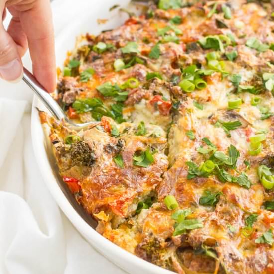 Healthy sausage breakfast casserole