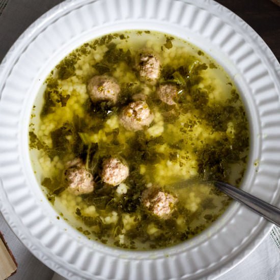 Meatball Soup with Kale