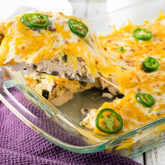 Ranch Chicken Jalapeno Popper Casserole