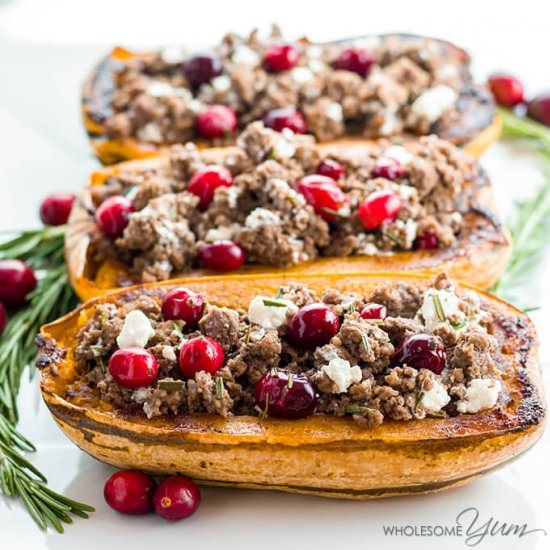 Beef & Cranberry Stuffed Squash