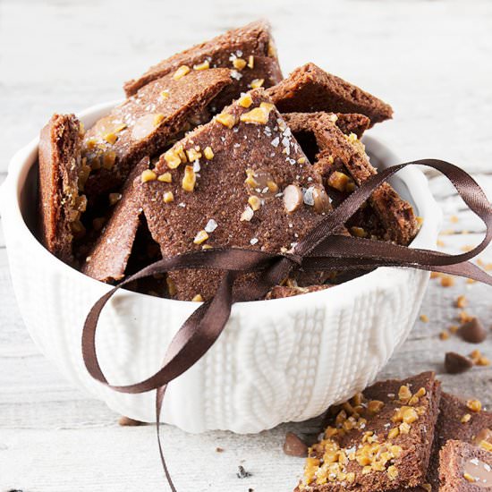 Salted Toffee Brownie Crisps