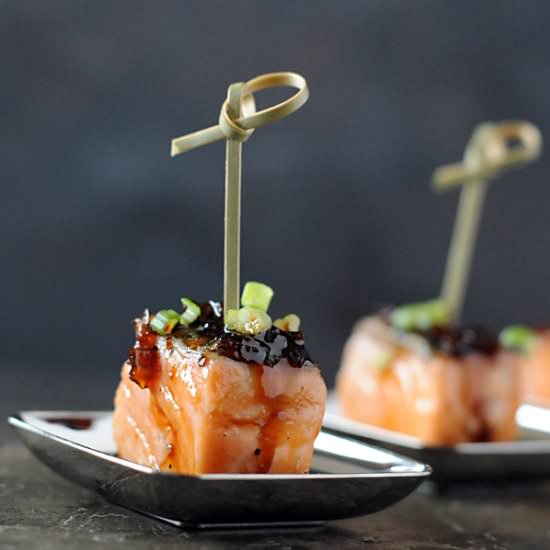 Bourbon-Glazed Salmon Appetizer