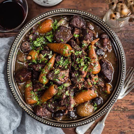 Slow Cooker Beef Bourguignon