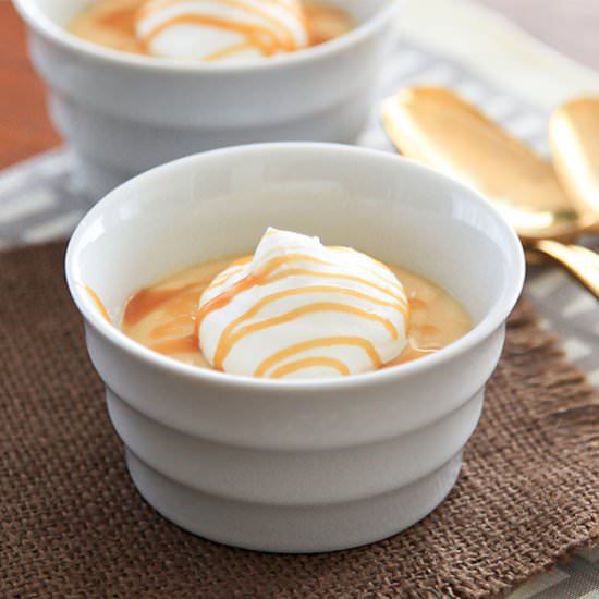 Burnt Caramel Pudding with Bourbon