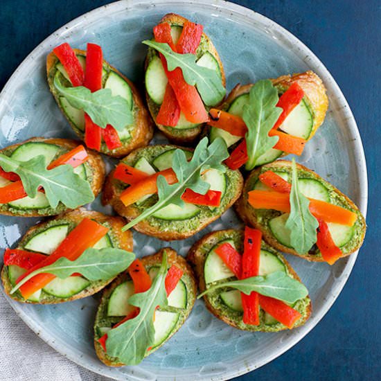 Chive Asiago Pesto Crostini