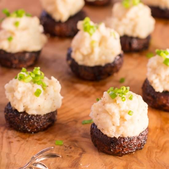 Miso Mashed Potato Stuffed Shrooms