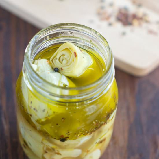 Homemade Marinated Artichoke Hearts