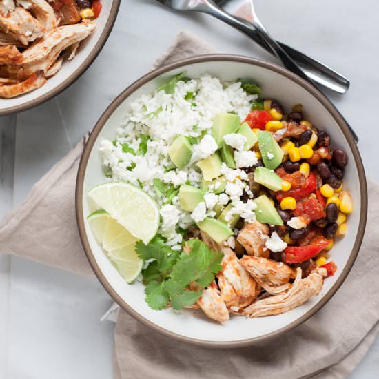Slow Cooker Chicken Burrito Bowls