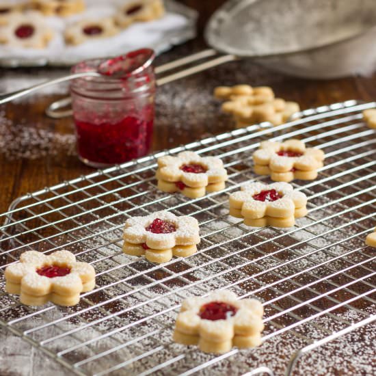 Linzer Cookies with Raspberry Jam