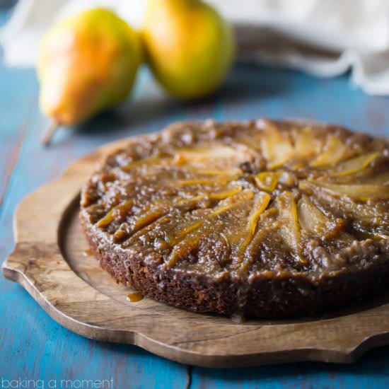 Pear Gingerbread Upside Down Cake