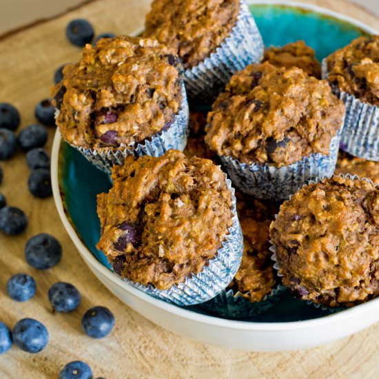 Healthy Blueberry Breakfast Muffins