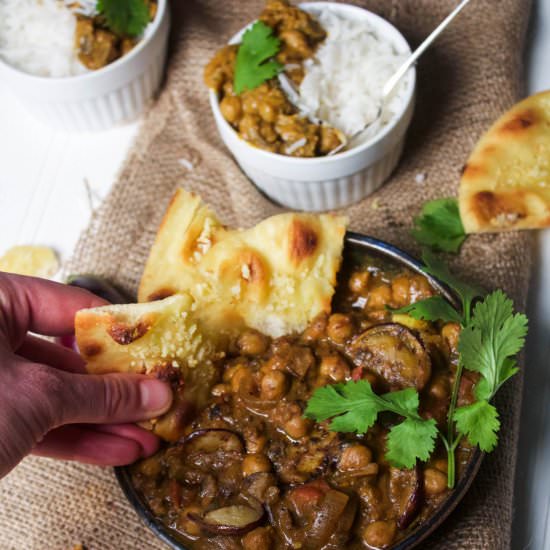 Aubergine and Chickpea Masala