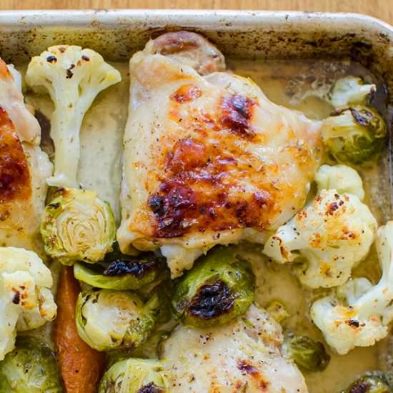 One-Pan Chicken with Cauliflower