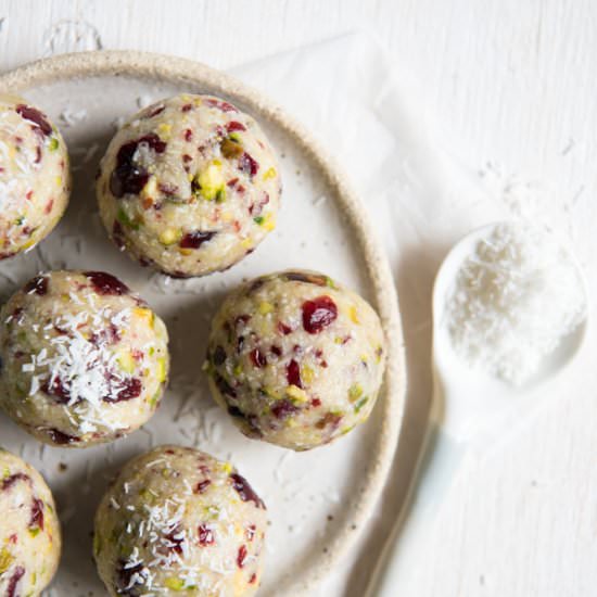 Cranberry and Pistachio Bliss Balls