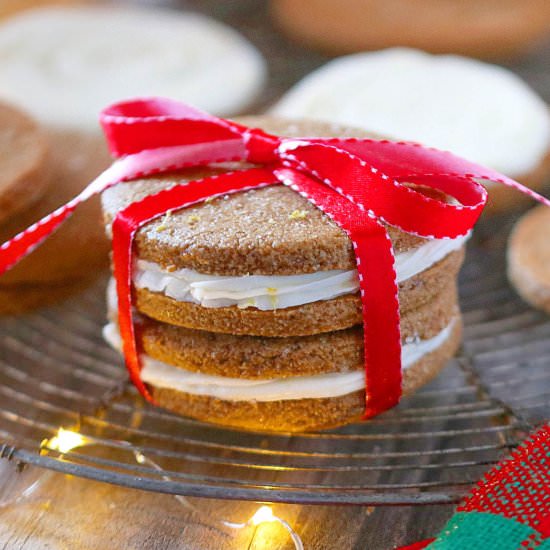 Lemon Gingerbread Sandwich Cookies