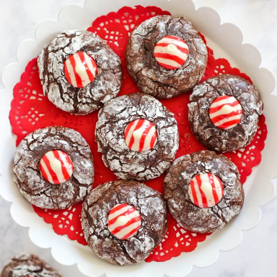 Chocolate Peppermint Crinkle Cookie