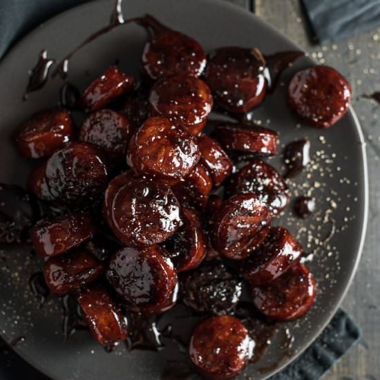Red Wine Glazed Chorizo Bites