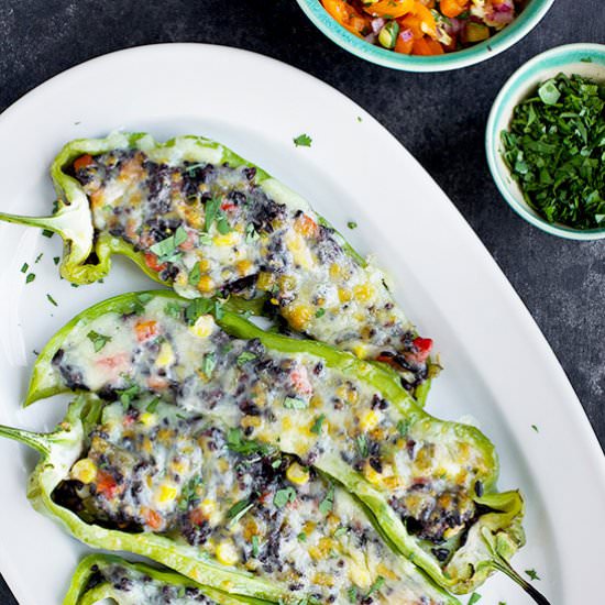 Black Rice Stuffed Peppers