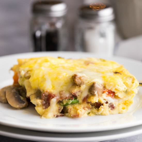 Crustless Bacon & Cheese Quiche