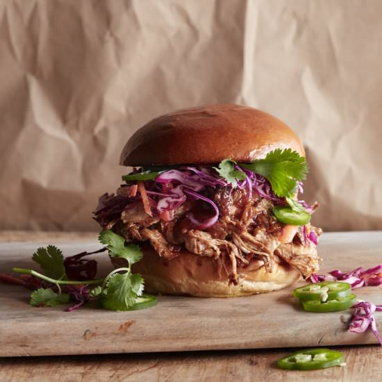 Honey BBQ Pulled Pork Burgers