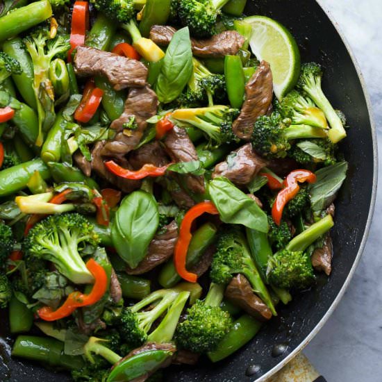 Lime Beef and Basil Stir Fry