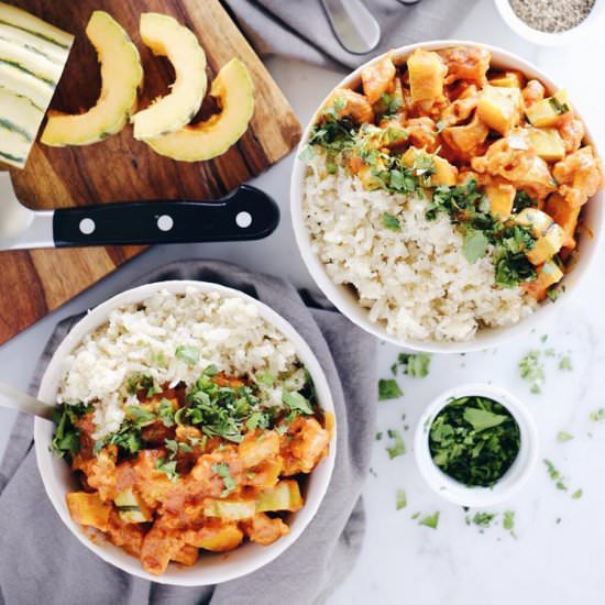 Red Curry Squash Chicken Bowl