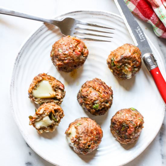 Paleo Cheese-Stuffed Meatballs