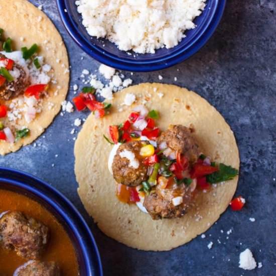 Enchilada Meatball Tacos