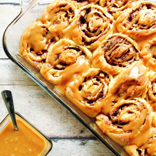 Caramel Apple Cinnamon Rolls
