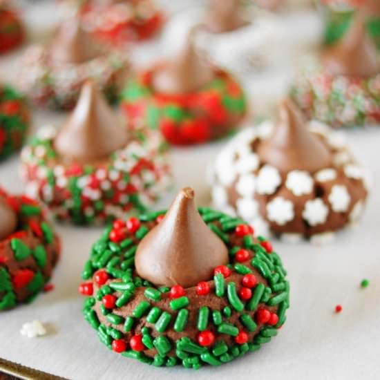 Christmas Chocolate Kiss Cookies