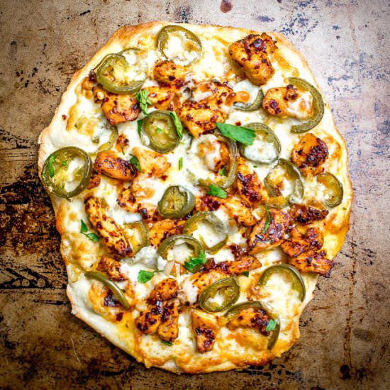 Spicy Chicken and Jalapeno Pizza