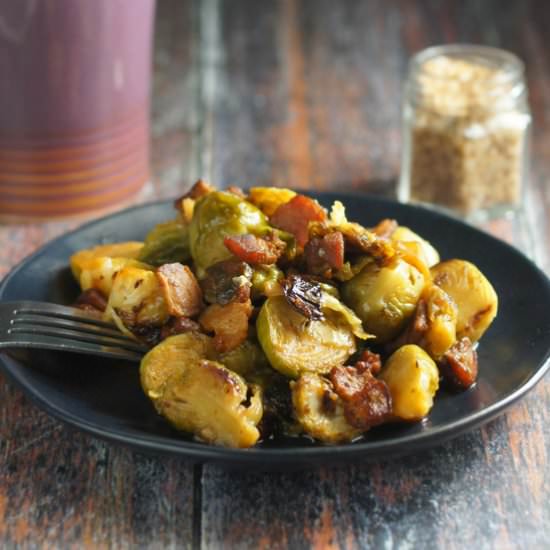 Brussel Sprout Side Dish with Bacon