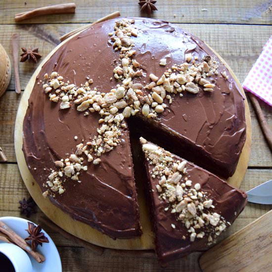 A chocolate cake