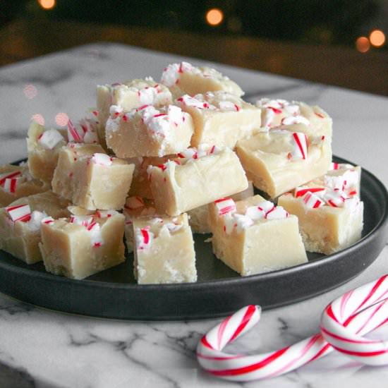 White Chocolate Peppermint Fudge