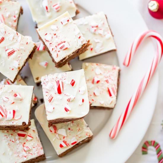 White Chocolate Peppermint Brownies