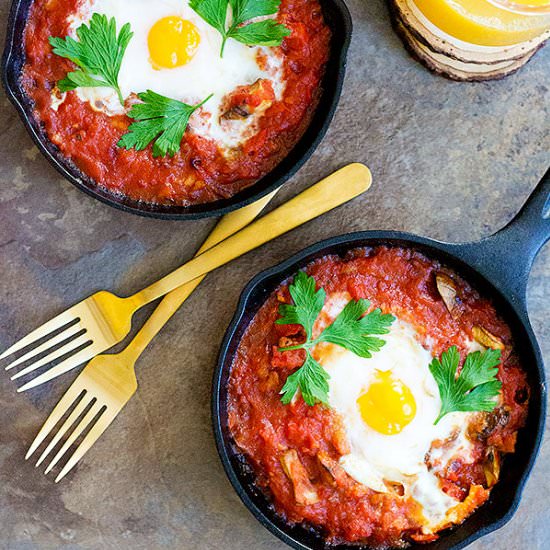 Baked Eggs with Sausage and Mushroo