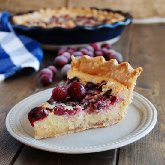 Cranberry White Chocolate Chess Pie