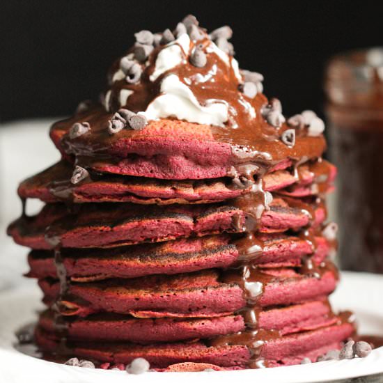 Gluten Free Red Velvet Pancakes