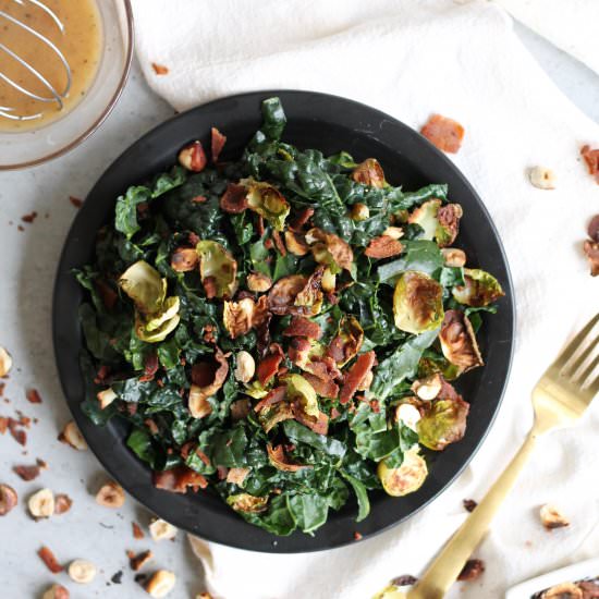 Crispy Brussels Kale Bacon Salad