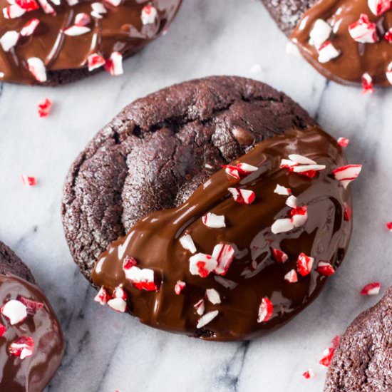 Peppermint Double Chocolate Cookies
