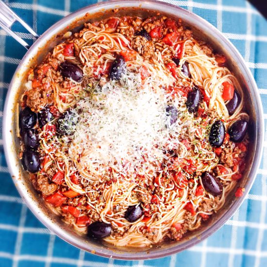 Savory Tomato and Olive Pasta