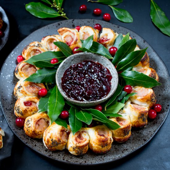 Festive Sausage Roll Wreath